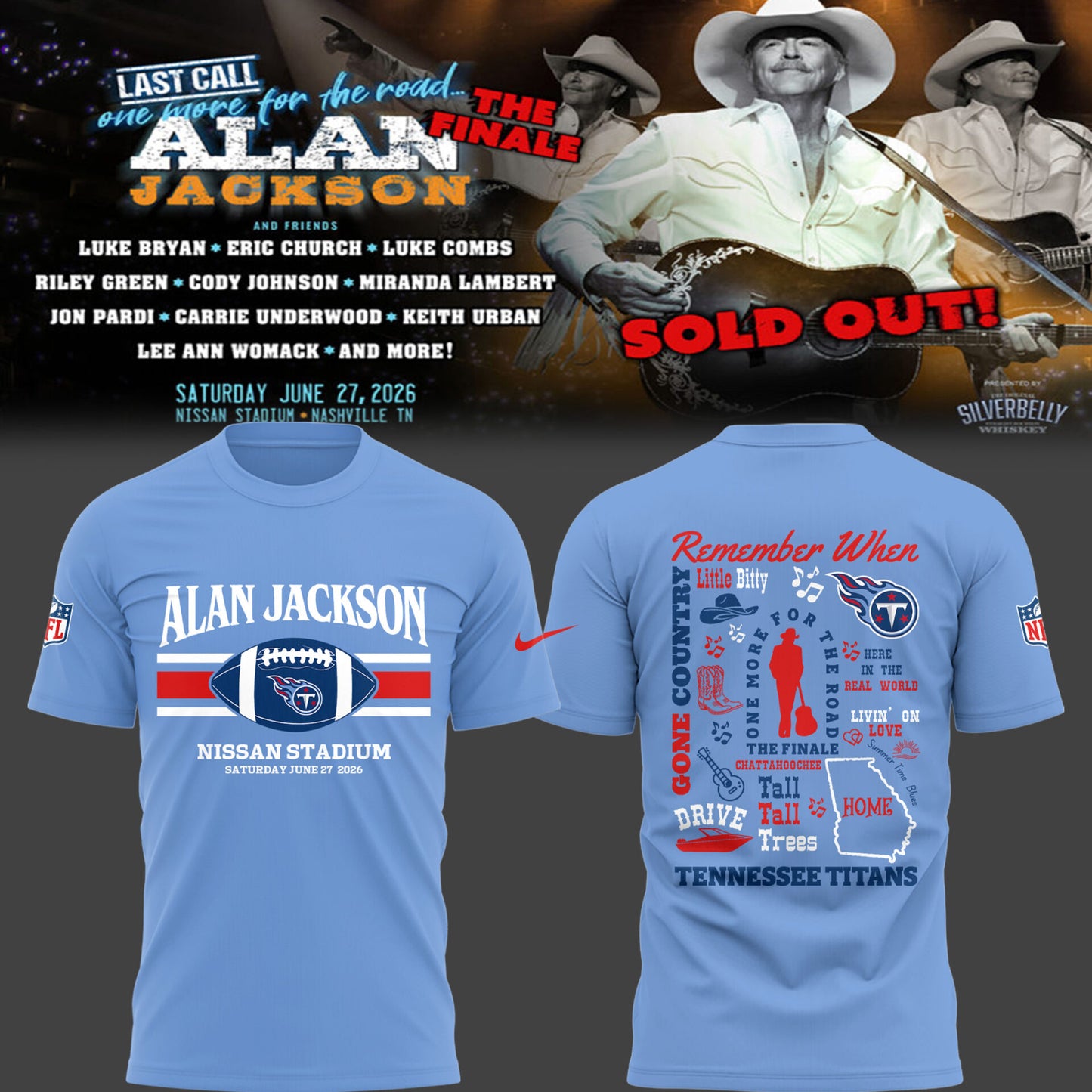 Exclusive Version Alan Jackson "Last Call... The Finale" Black Tshirt 2026