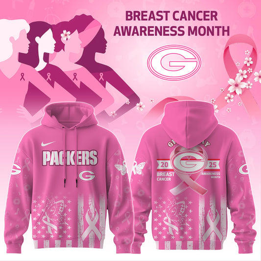 Green Bay Packers Special Breast Cancer Awareness Month Limited Edition Hoodie 2025