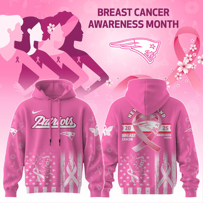 New England Patriots Special Breast Cancer Awareness Month Limited Edition Hoodie 2025