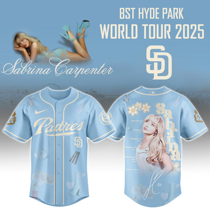 S D Padres x Sabrina Carpenter Short  Sweet Tour Jersey Editions Limited +Selling Out Fast