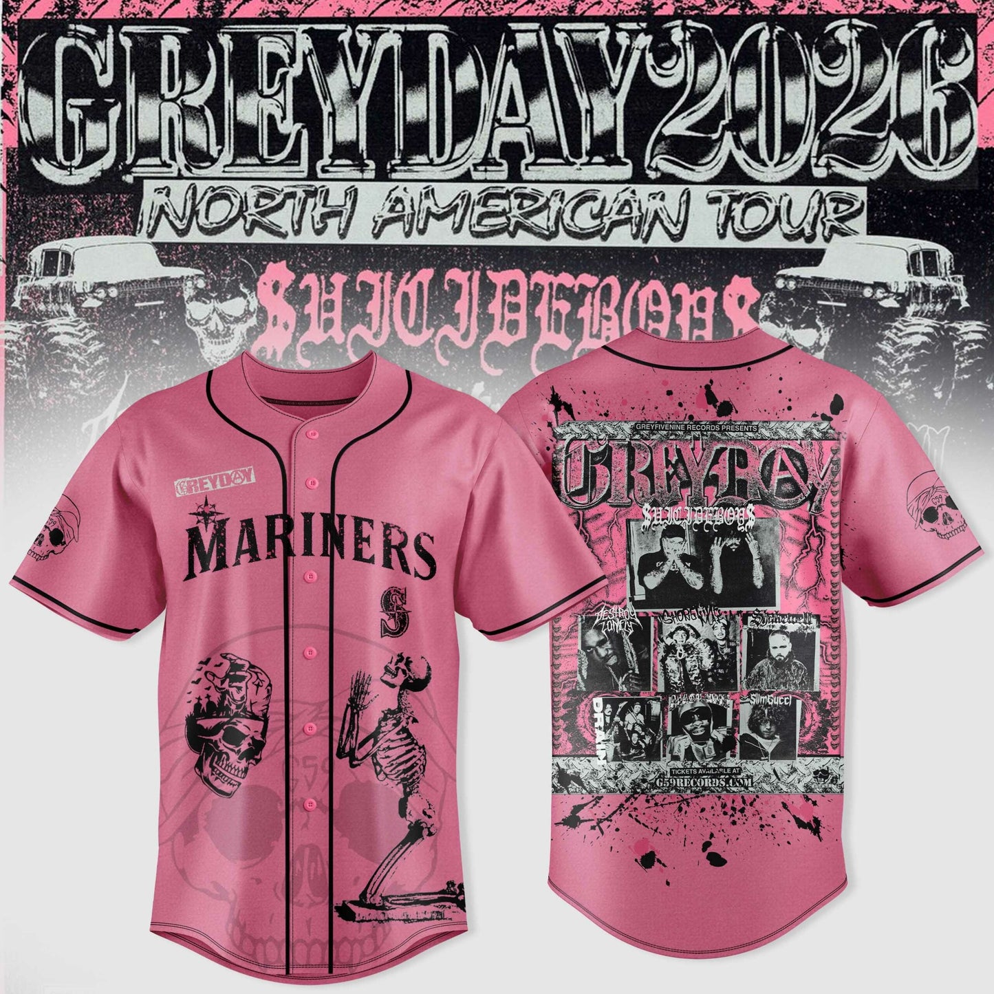 All Team MLB X $uicideboy$ Greyday 2026 “ North American Tour Jersey