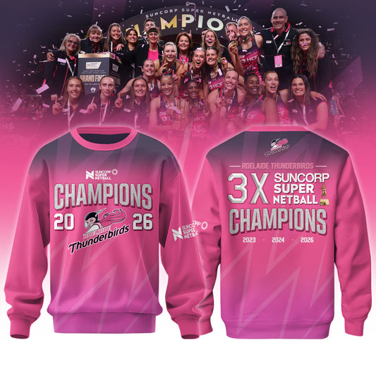 Adelaide Thunderbirds 2026 Champions Women’s Edition Sweatshirt For Fans