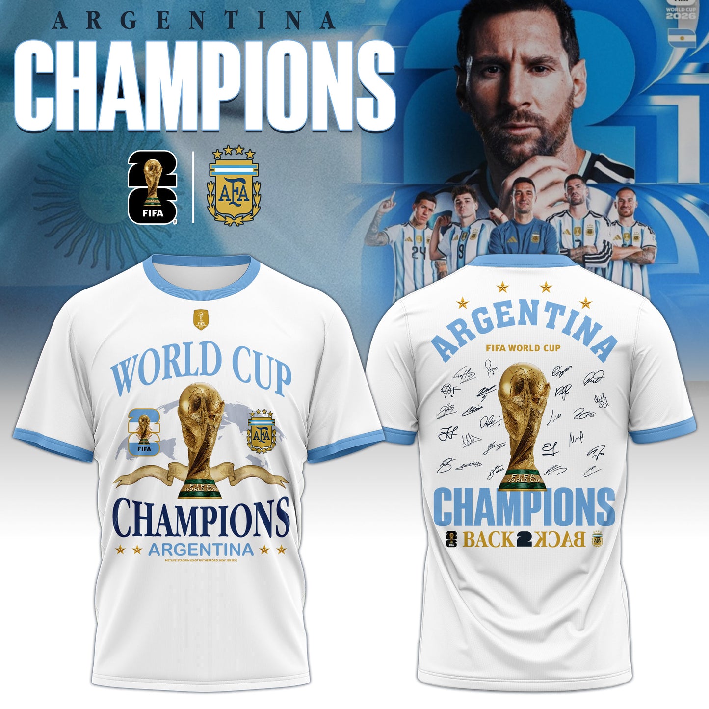 Argentina 2026 World Champions Tee