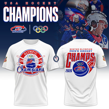 USA Special Men Hockey Milano-Cortina Olympics Champions 2026 Limited Edition T.shirt