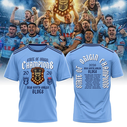 NSW Blues Champions State of Origin 2026 Tee