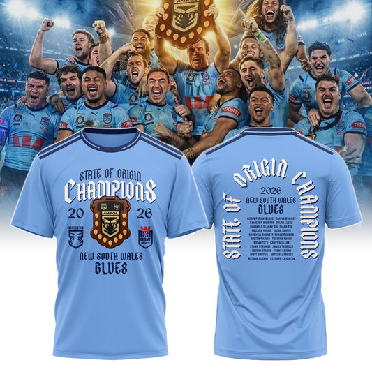 NSW Blues Champions State of Origin 2026 Tee