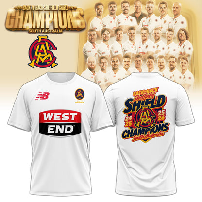 South Australia Special Back to Back Sheffield Shield Cricket Champions Limited Edition T.shirt