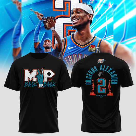OKC Thunder 2026 MVP Back 2 Back Signature Tshirt