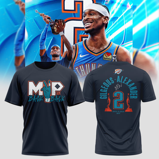 OKC Thunder 2026 MVP Back 2 Back Signature Tshirt