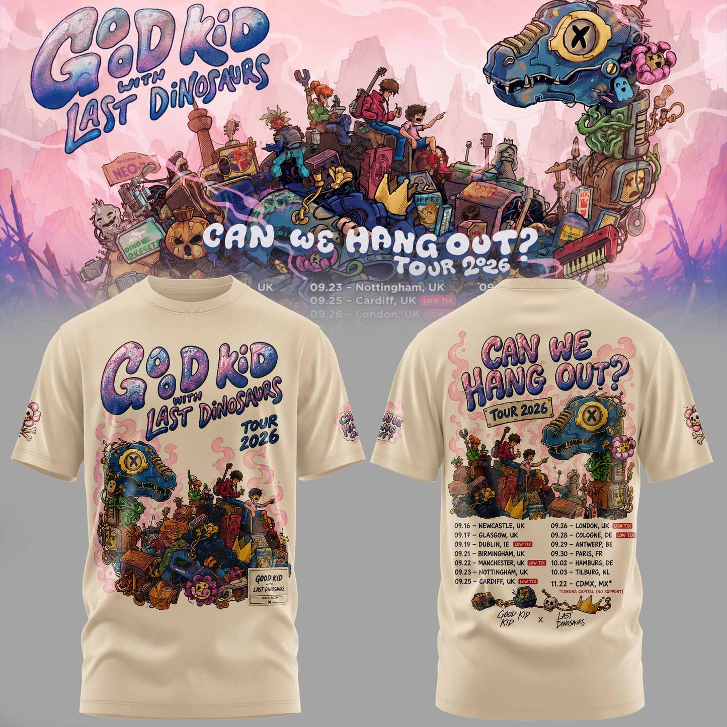 Good Kid × Last Dinosaurs – Can We Hang Out? Tour 2026 Tshirt