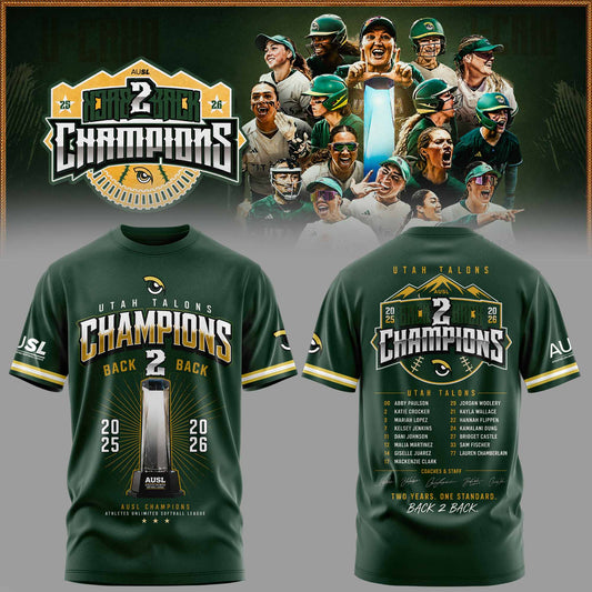 Utah Talons Back-to-Back 2026 Champions Tshirt