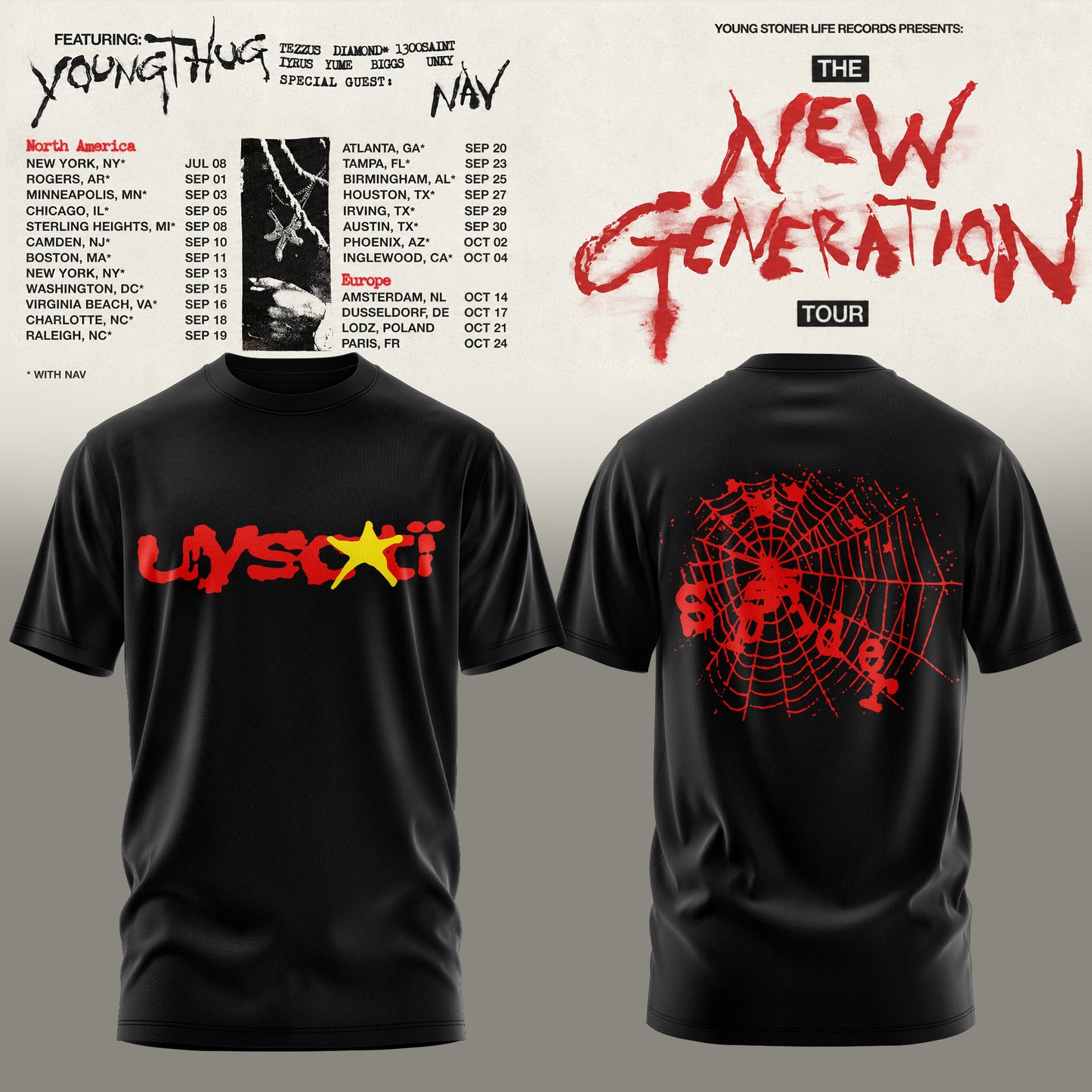 Young Thug – The New Generation World Tour 2026 Limited Tshirt