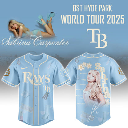 T B Rays x Sabrina Carpenter Short  Sweet Tour Jersey Editions Limited +Selling Out Fast