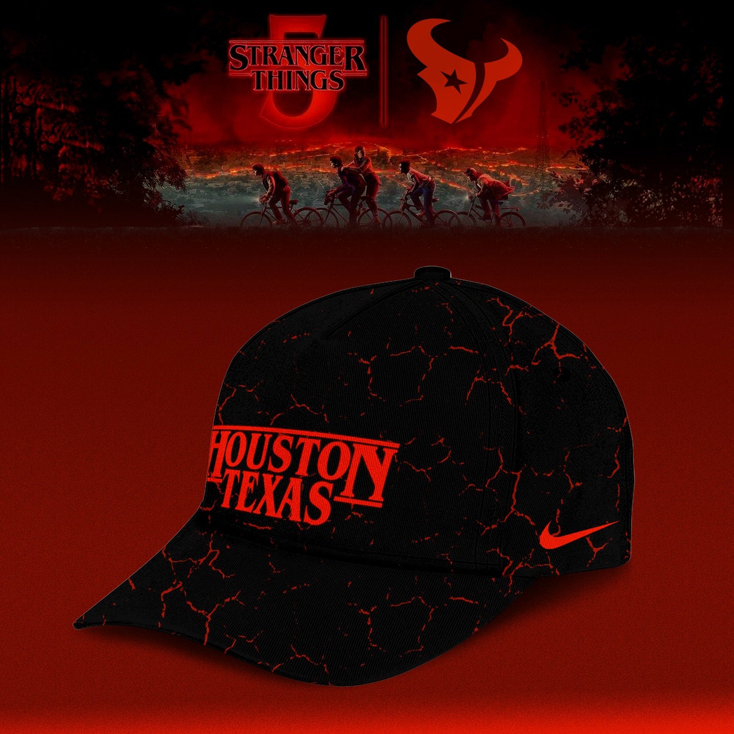 [Special Deal Black Friday] Houston Texans x Stranger Things Limited Hoodie