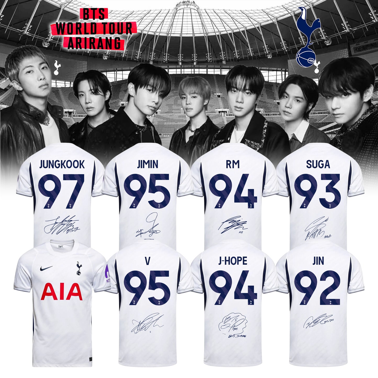 Tottenham Hotspur x BTS World Tour 2026 Signature Home Jersey