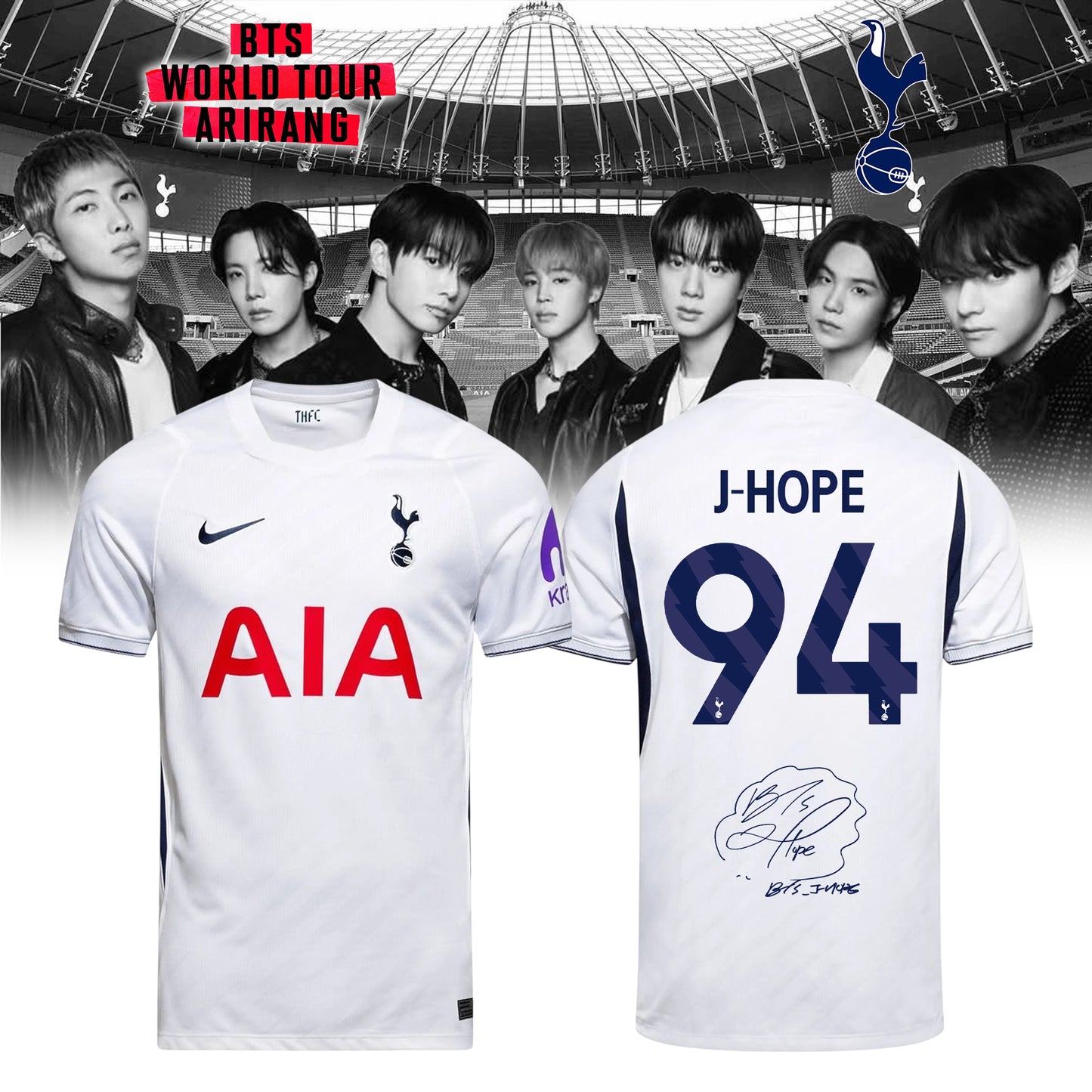 Tottenham Hotspur x BTS World Tour 2026 Signature Home Jersey