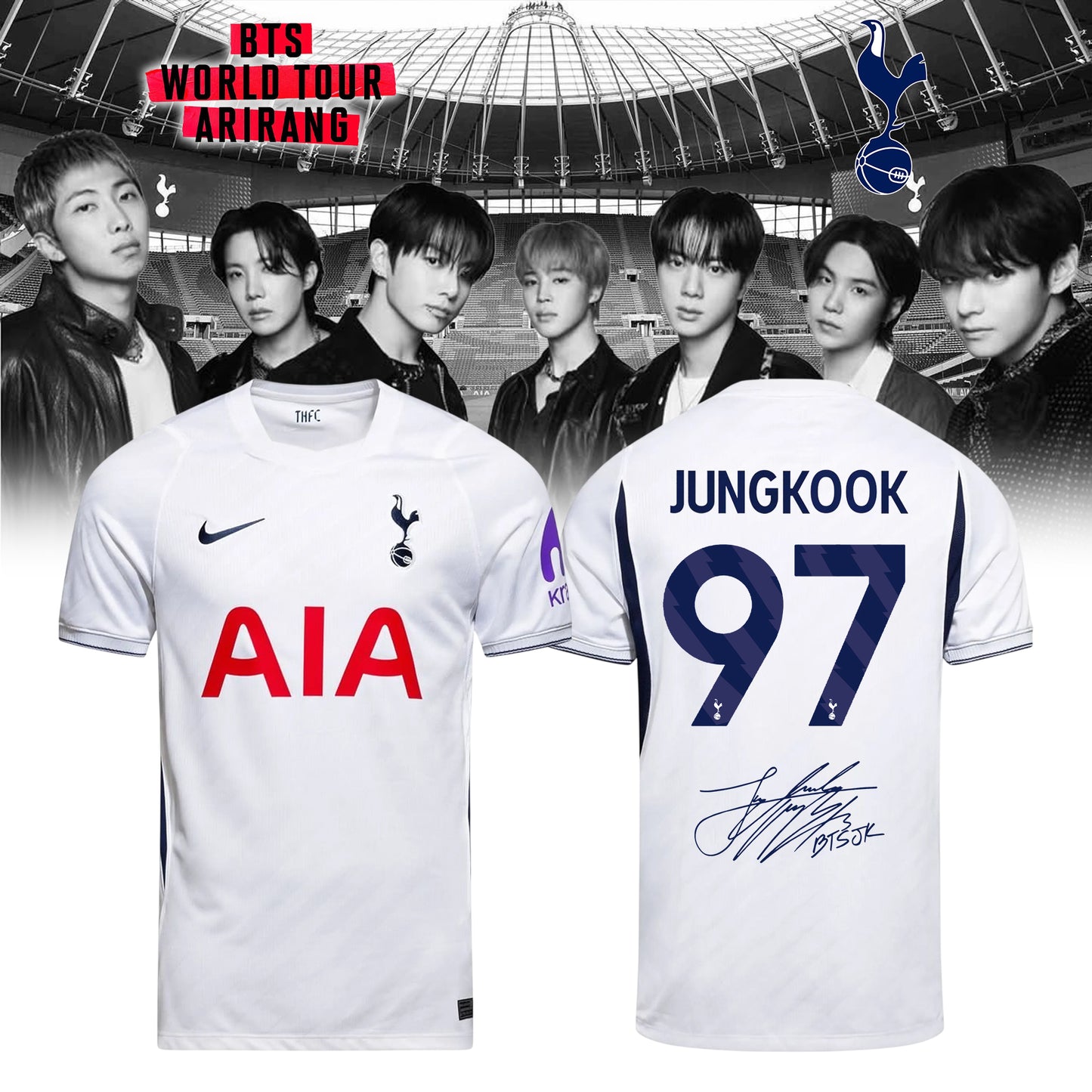 Tottenham Hotspur x BTS World Tour 2026 Signature Home Jersey