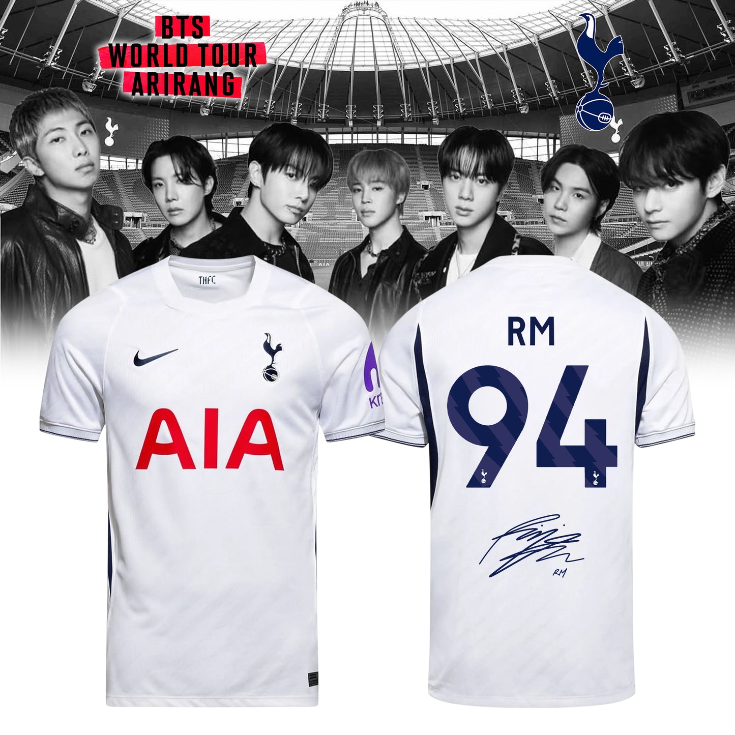 Tottenham Hotspur x BTS World Tour 2026 Signature Home Jersey