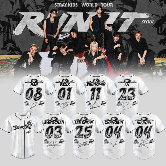 STRAY KIDS – RUN IT WORLD TOUR 2026 Edition Jersey (White)