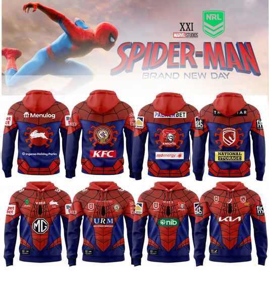 NRL x Spider-Man 2026 Merch Limited Edition Hoodie (Full Team)
