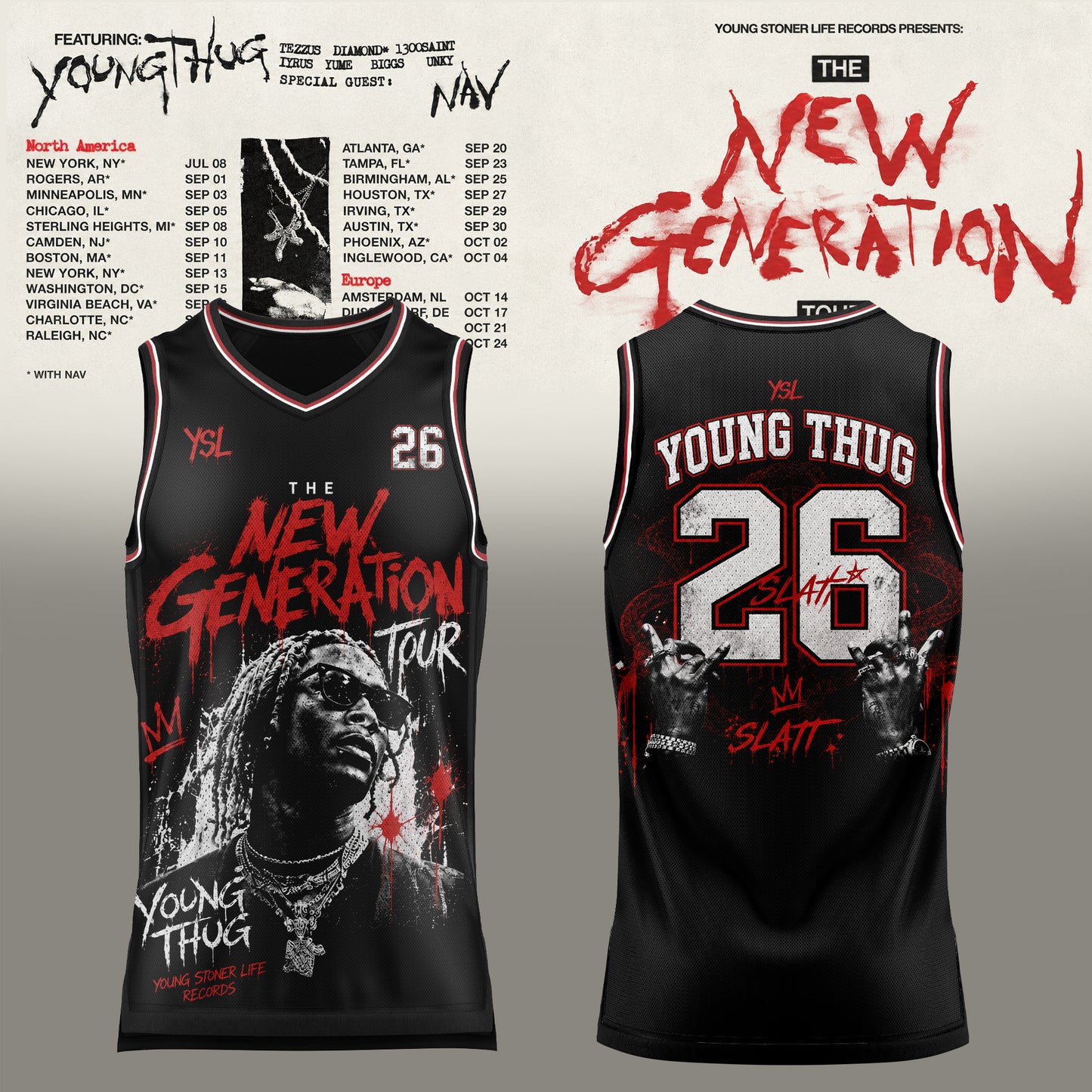 Young Thug – The New Generation World Tour 2026 Limited BasketballJersey