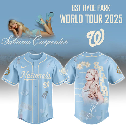 W Nationals x Sabrina Carpenter Short  Sweet Tour Jersey Editions Limited +Selling Out Fast