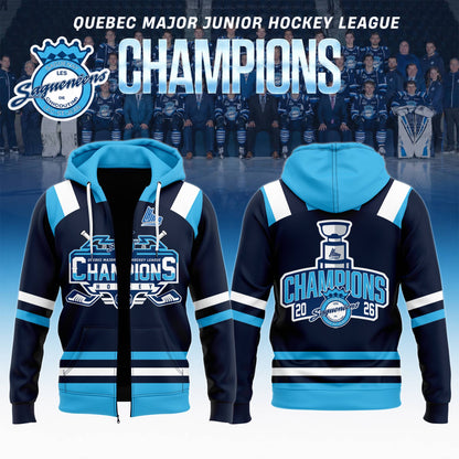 Chicoutimi Saguenéens 2026 QMJHL Champions ZipHoodie Limited Edition