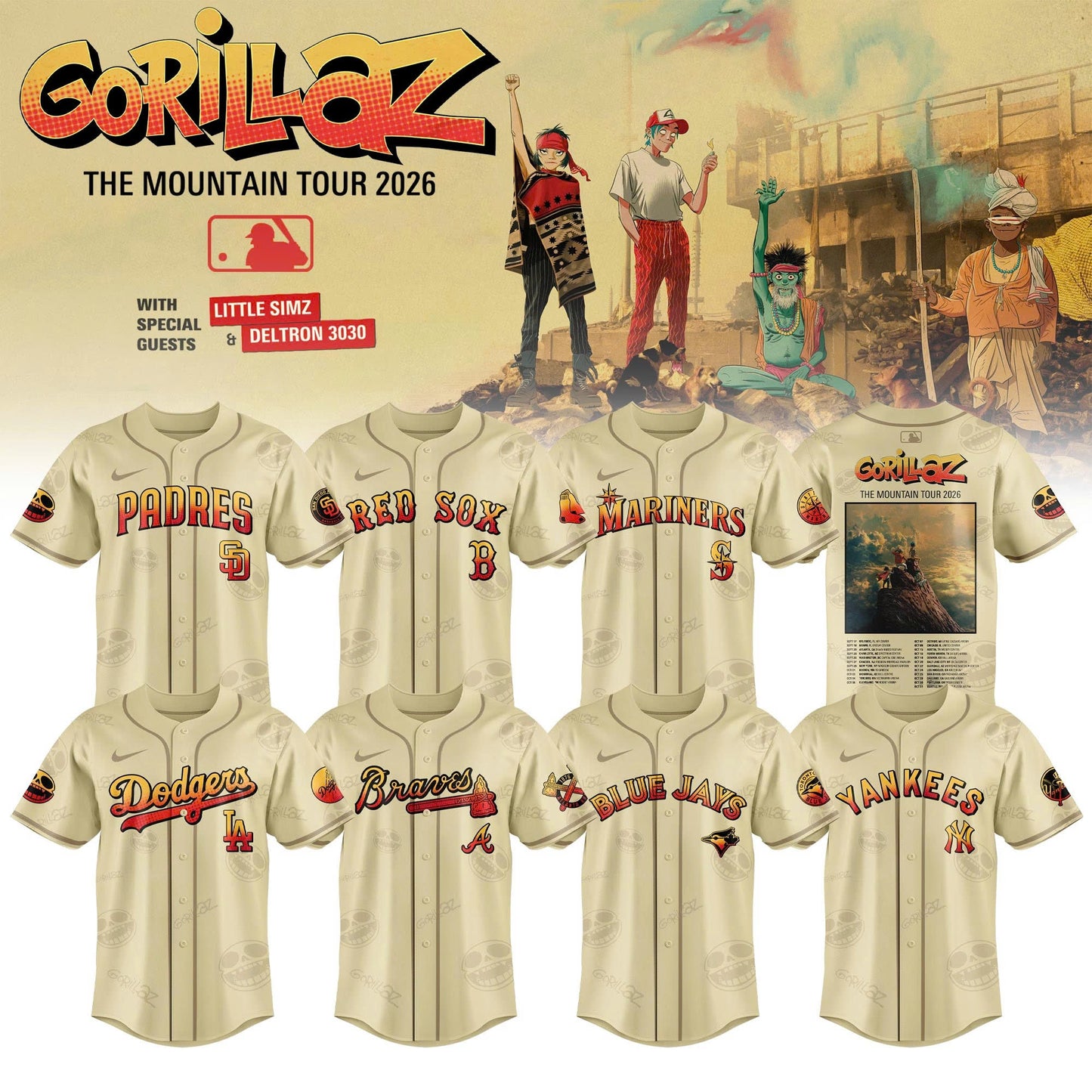 MLB x Gorillaz ‘The Mountain Tour 2026’ Limited Edition Jersey