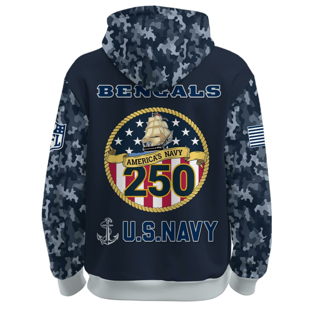 Cincinnati Bengals Navy 250th Birthday Hoodie Limited Edions