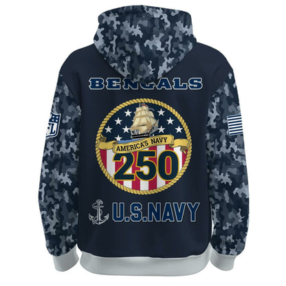 Cincinnati Bengals Navy 250th Birthday Hoodie Limited Edions