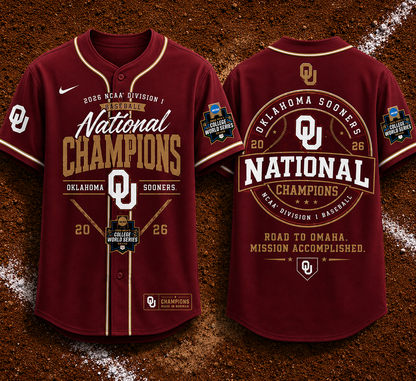 Oklahoma Sooners 2026 NCAA Baseball National Champions Jersey