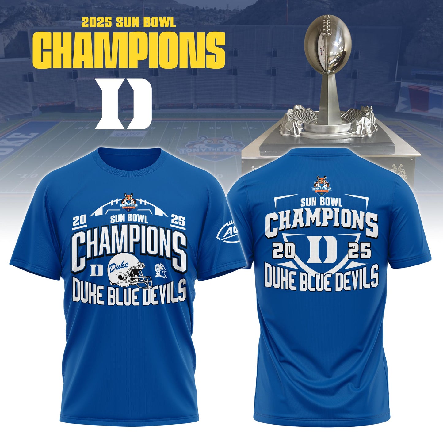 Duke Football Sun Bowl CHAMPIONS 2025 Tshirt