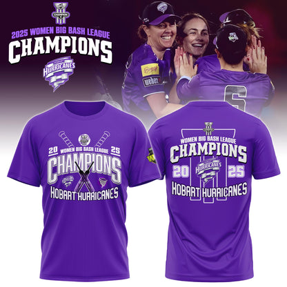 Hobart Hurricanes 2025 WBBL Champions T-Shirt Limited Edition