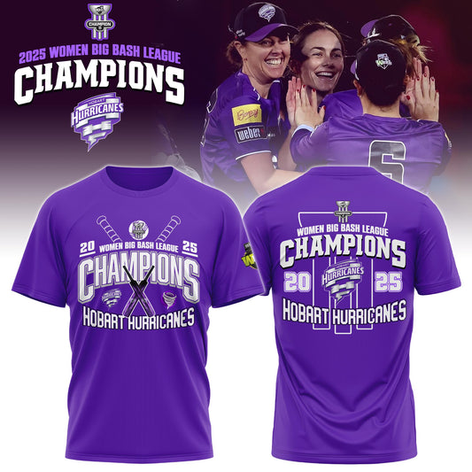 Hobart Hurricanes 2025 WBBL Champions T-Shirt Limited Edition