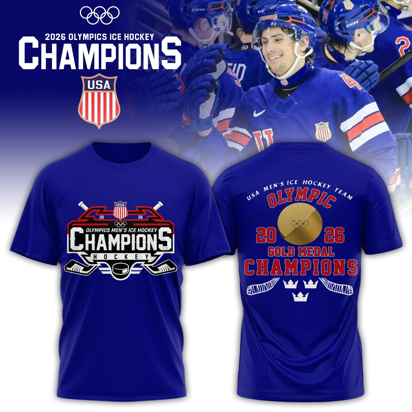 USA Special Men Hockey Milano-Cortina Olympics Champions 2026 Limited Edition T.shirt