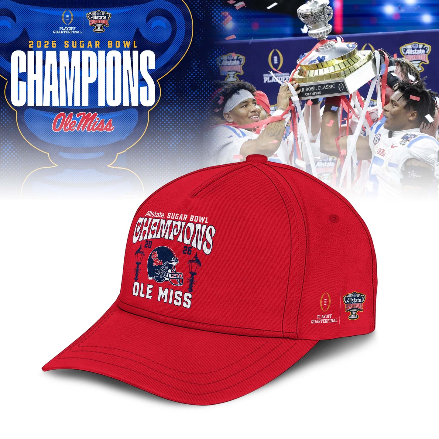 Ole Miss Rebels 2026 Sugar Bowl Champions Hoodie