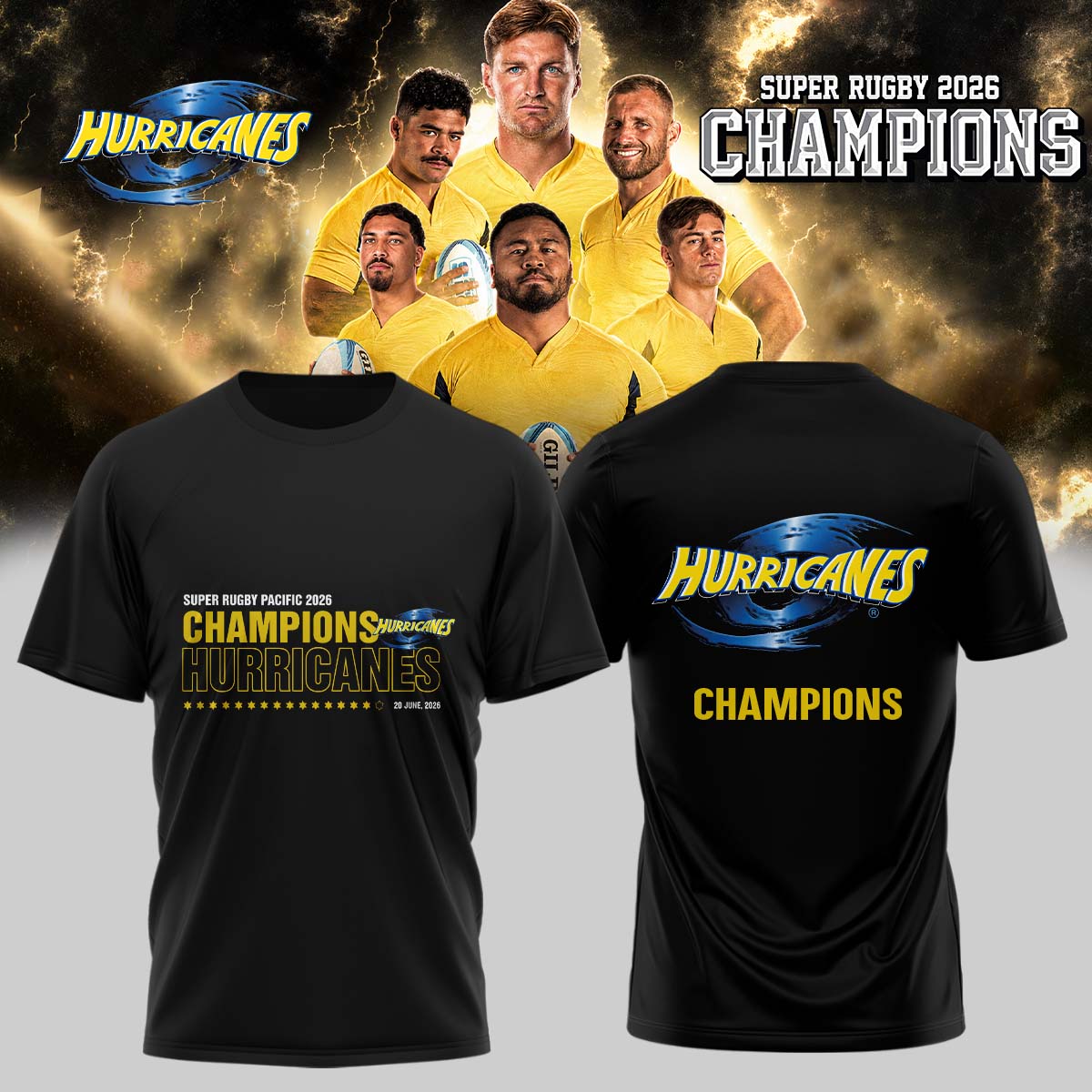 Hurricanes Rugby Super Rugby Pacific Champions for 2026 T-shirt