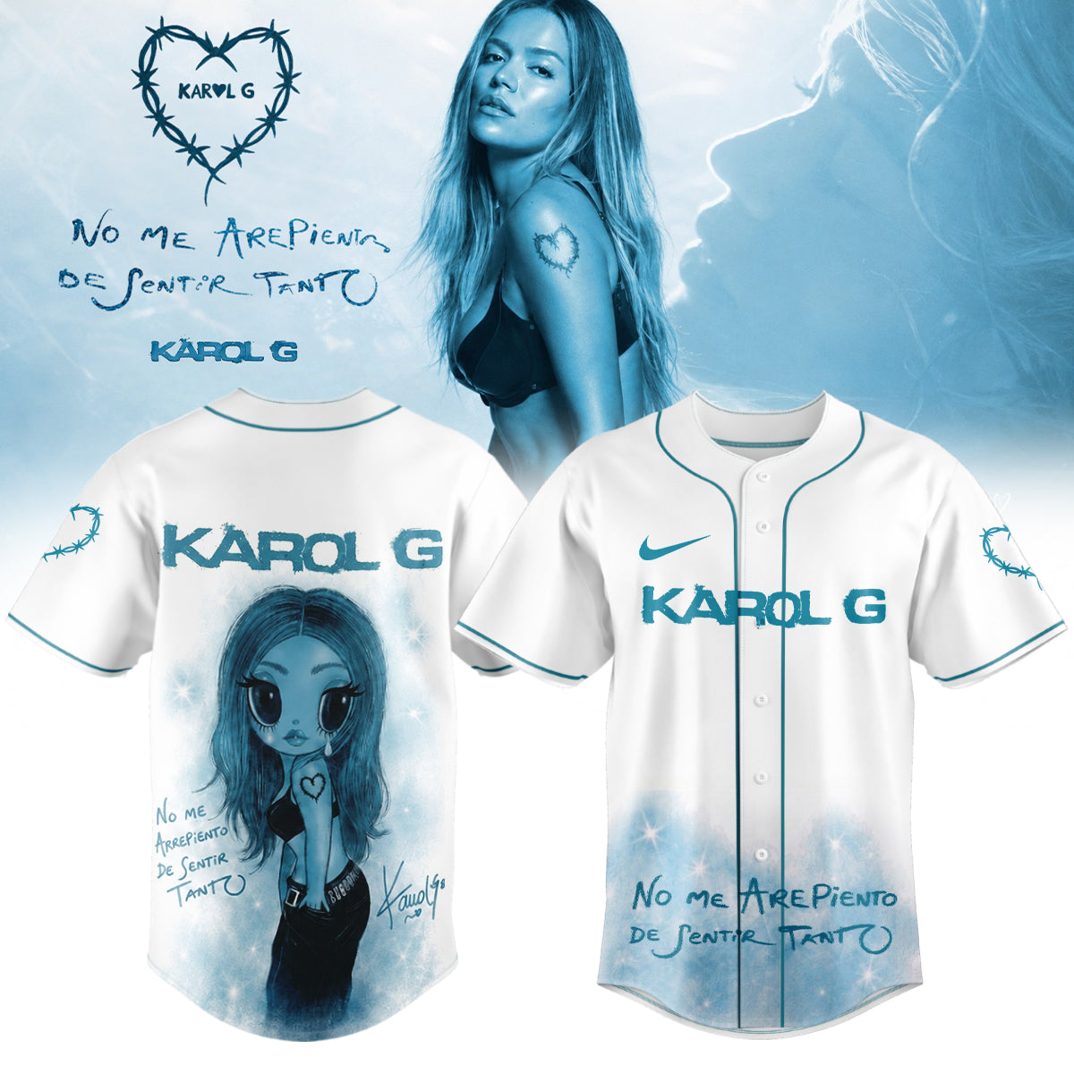 KaRol G Album “NO ME ARREPIENTO DE SENTIR TANTO” 🩵 – Jersey