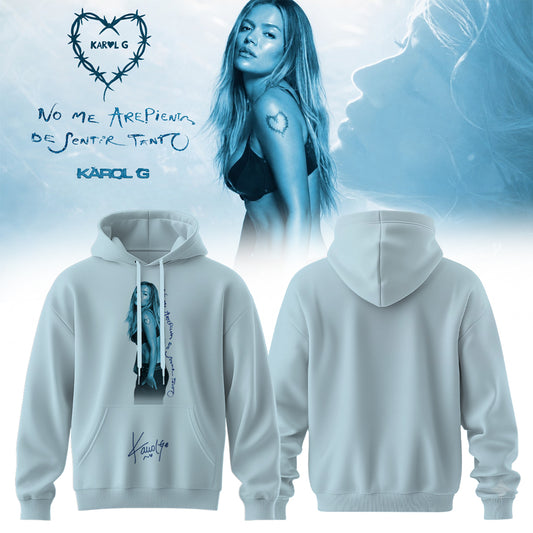 Karol G “ NO ME ARREPIENTO DE SENTIR TANTO ” 🩵 Signature Limited Edition – Hoodie