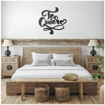 Te Quiero Metal Sign, Spanish Love Metal Sign, Valentines Metal Wall Art, I Love You Metal Sign, Large Metal Wall Art