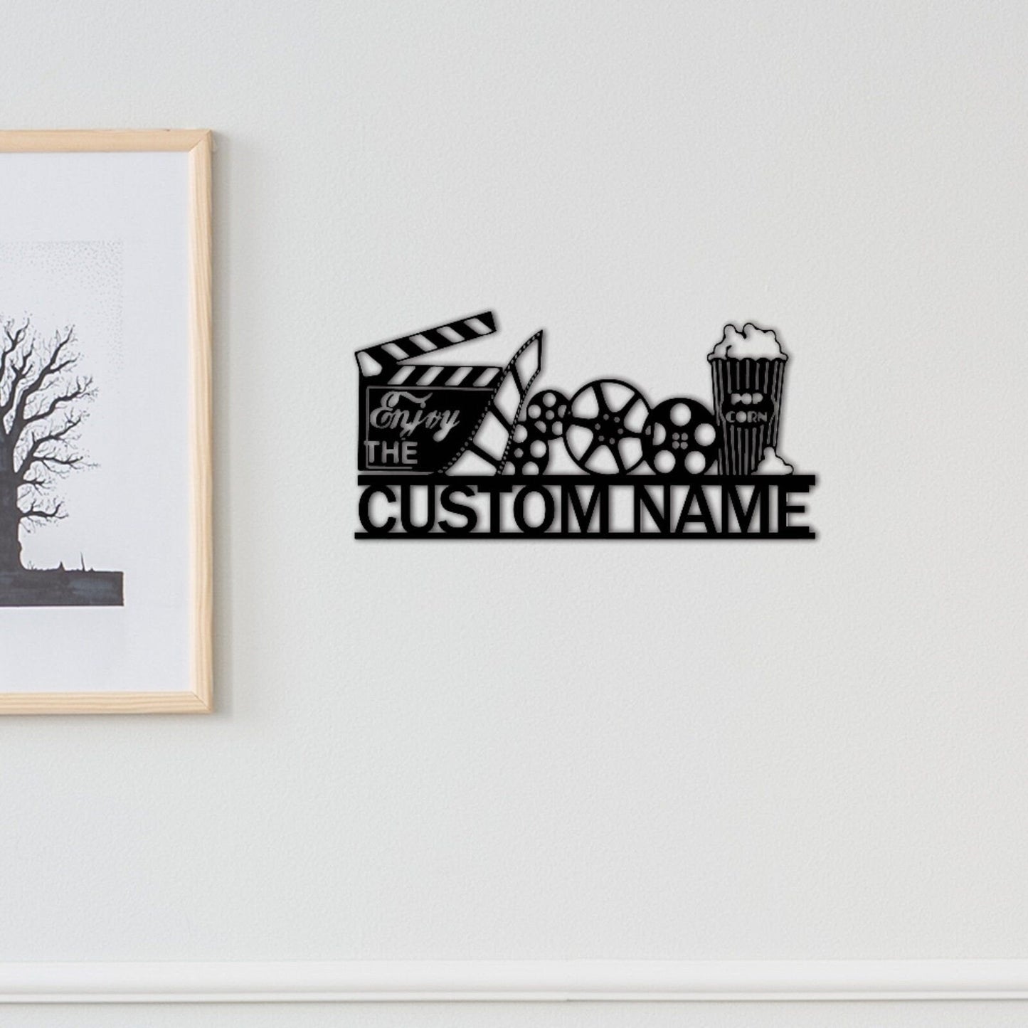 Personalized Theater Metal Sign,Family Name Cinema Sign,Home Theater Decor,Light up Home Theater Wall Art,Custom Cinema Sign