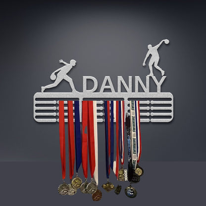 Personalized Bowling Medal Hanger, Medal Display, Medal Holder For Kids, Sports Medal Rack, Sports Metal Sign, Bowling Ornament