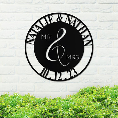 Metal Wedding Anniversary Sign, Custom Anniversary Sign, Metal Name Sign, Initial Sign, Metal Family Name Sign, Wedding Gift Ideas