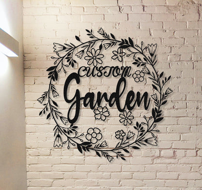 Garden Wall Art,Personalized Garden Sign Name,Garden Metal Sign,Custom Garden Wall Decor,Garden Gate Sign,Grandma's Garden Sign