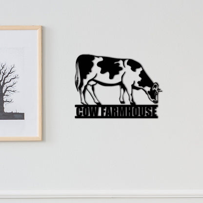 Custom Cow Sign Name,Cow Wall Art,Personalized Cow Metal Sign,Cow Farmhouse Decor Cow Farm Decor,Cattle Metal Wall Art,Ranch Decor