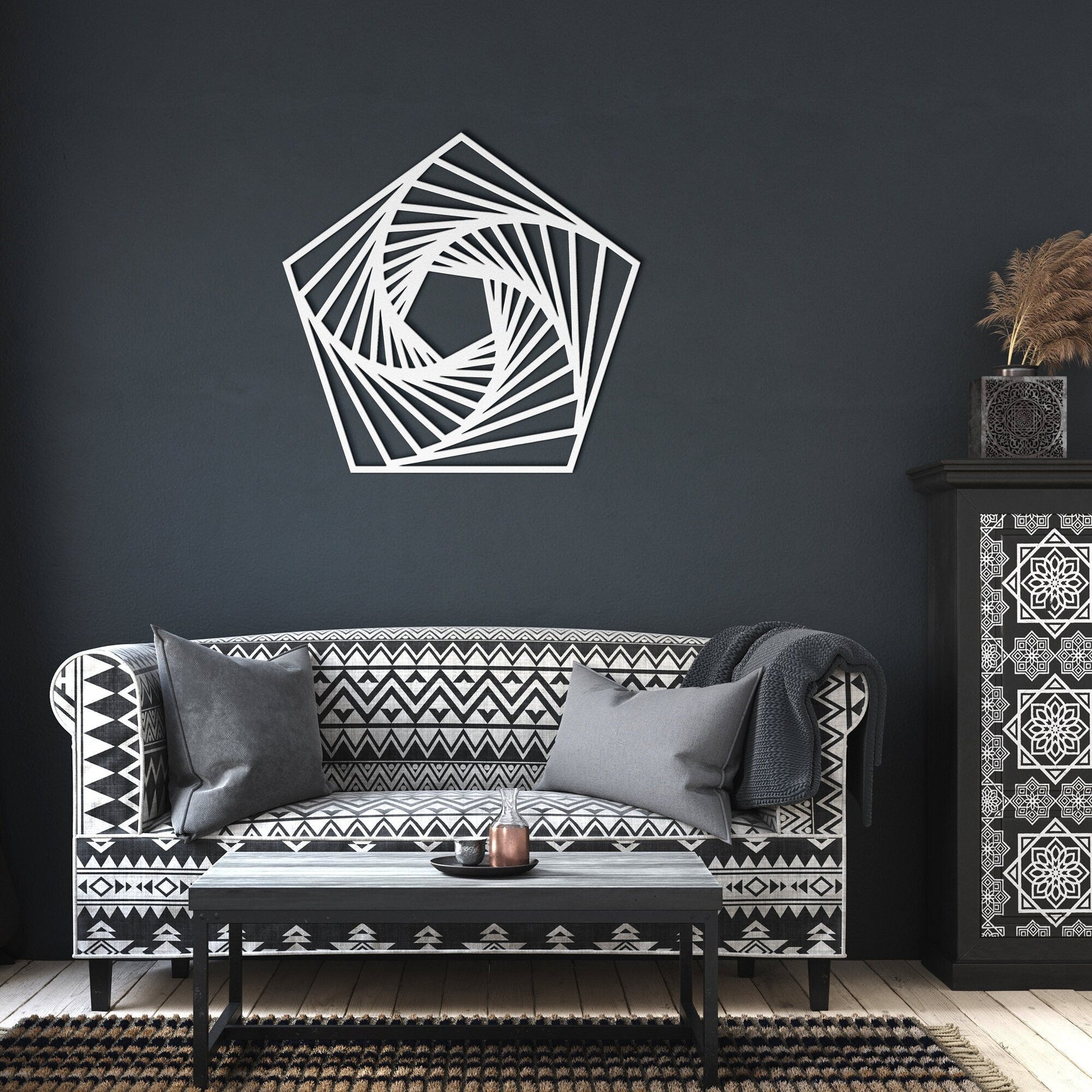 Fibonacci Pentagon Metal Sign, Golden Ratio Art, Fibonacci Numbers Wall Art, Fibonacci Sequence Sign, Inspirational Fibonacci Metal Wall Art