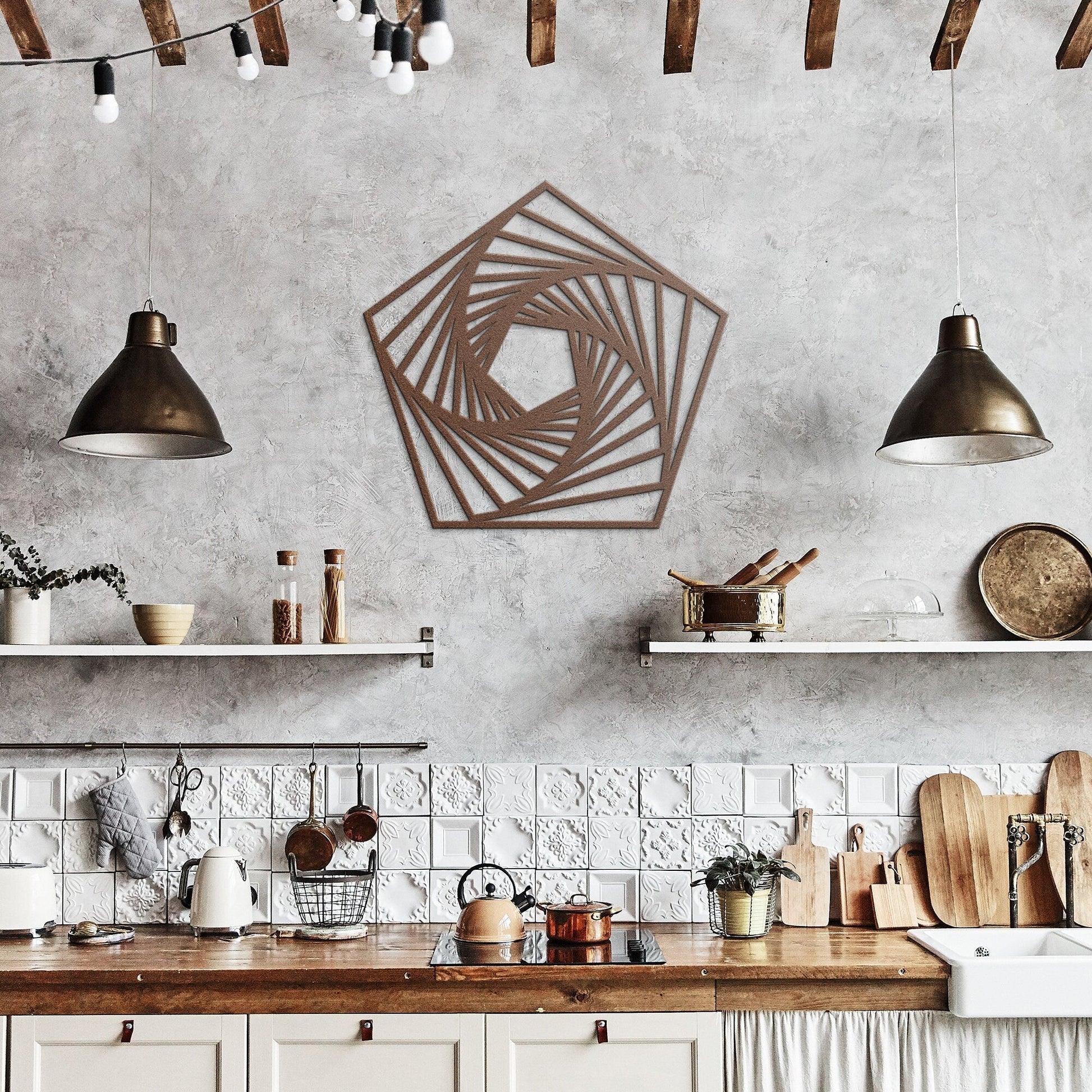 Fibonacci Pentagon Metal Sign, Golden Ratio Art, Fibonacci Numbers Wall Art, Fibonacci Sequence Sign, Inspirational Fibonacci Metal Wall Art