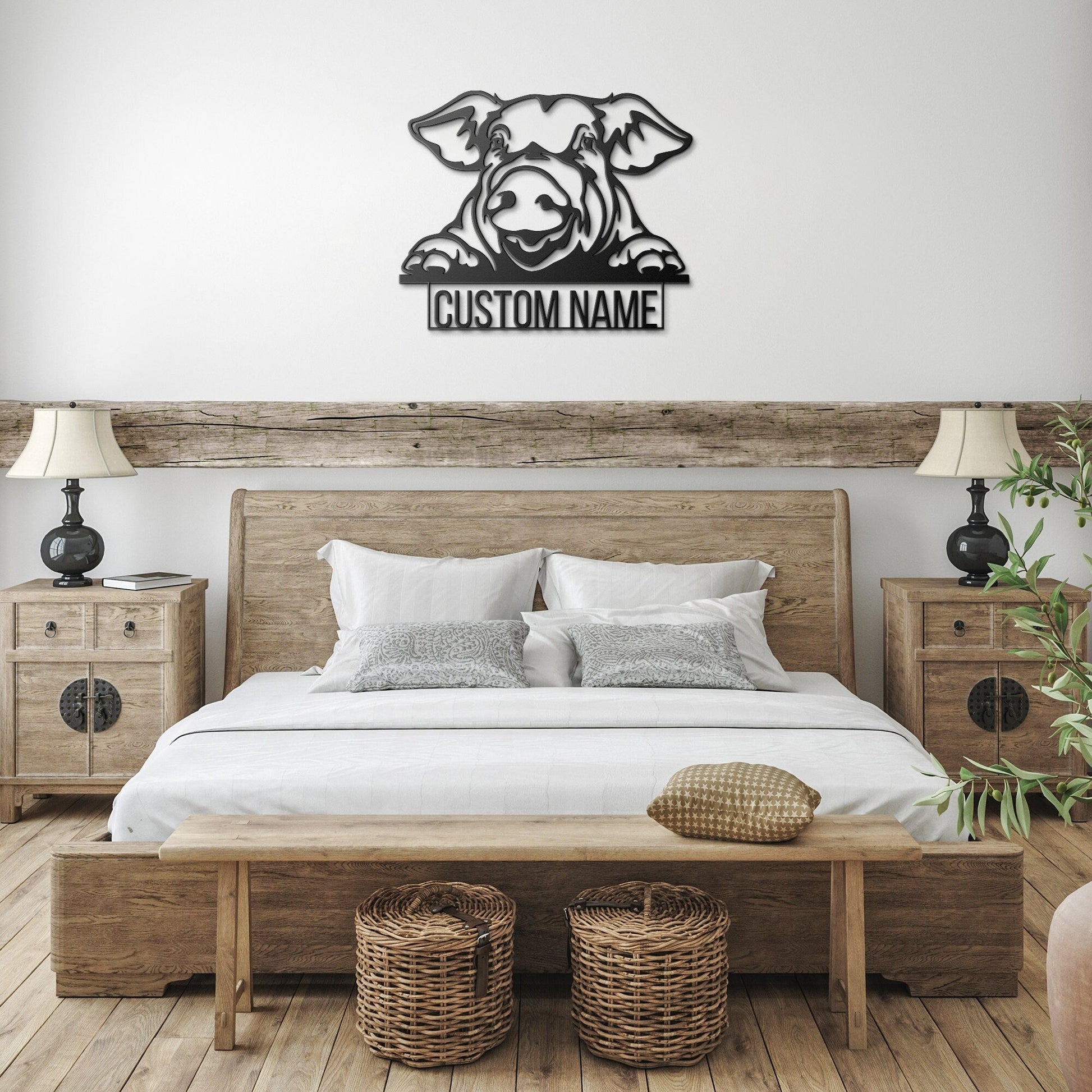 Custom Pig Metal Sign, Pig Lovers Gift, Farm Animals Wall Decor , Wall Hanging Metal Pig Sign, Gift For Farms Owners