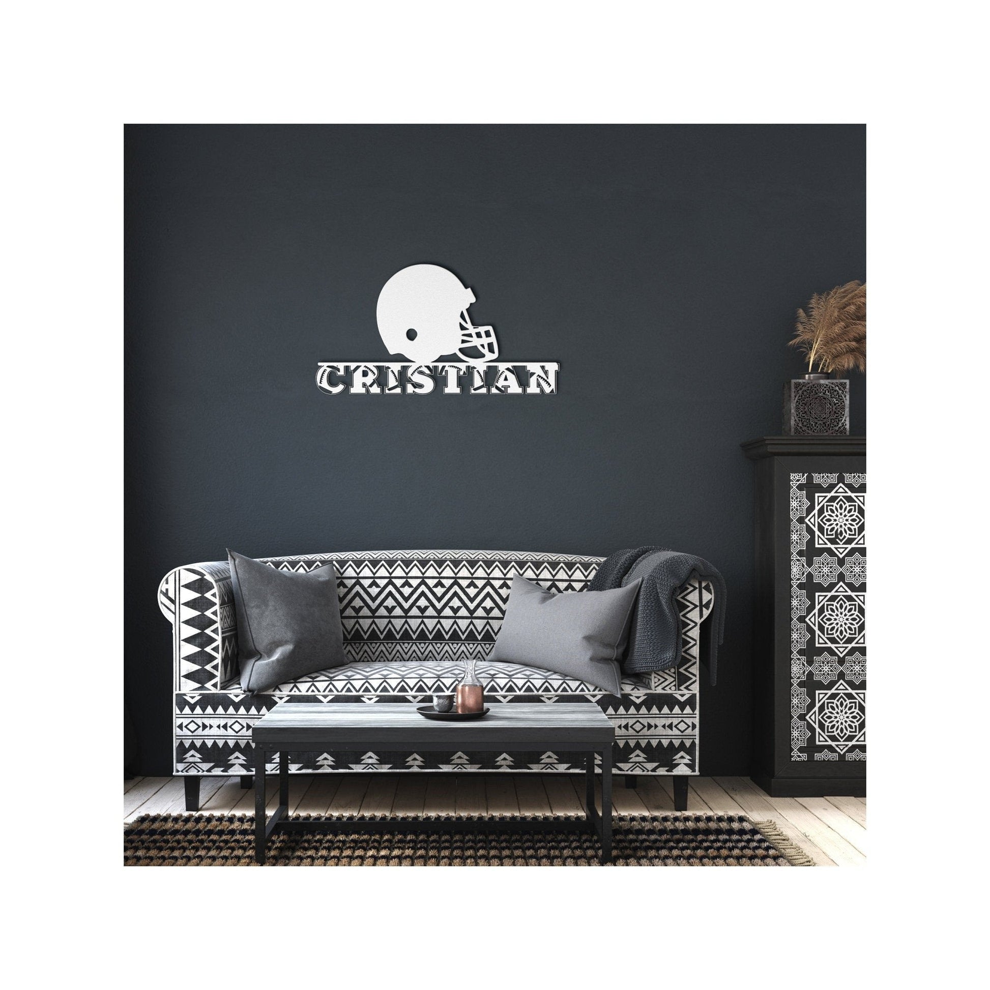Custom Football Metal Sign, Custom Name Football Wall Art, Football Name Sign, Football Metal Home Decor, Soccer Player Name, Soccer Metal