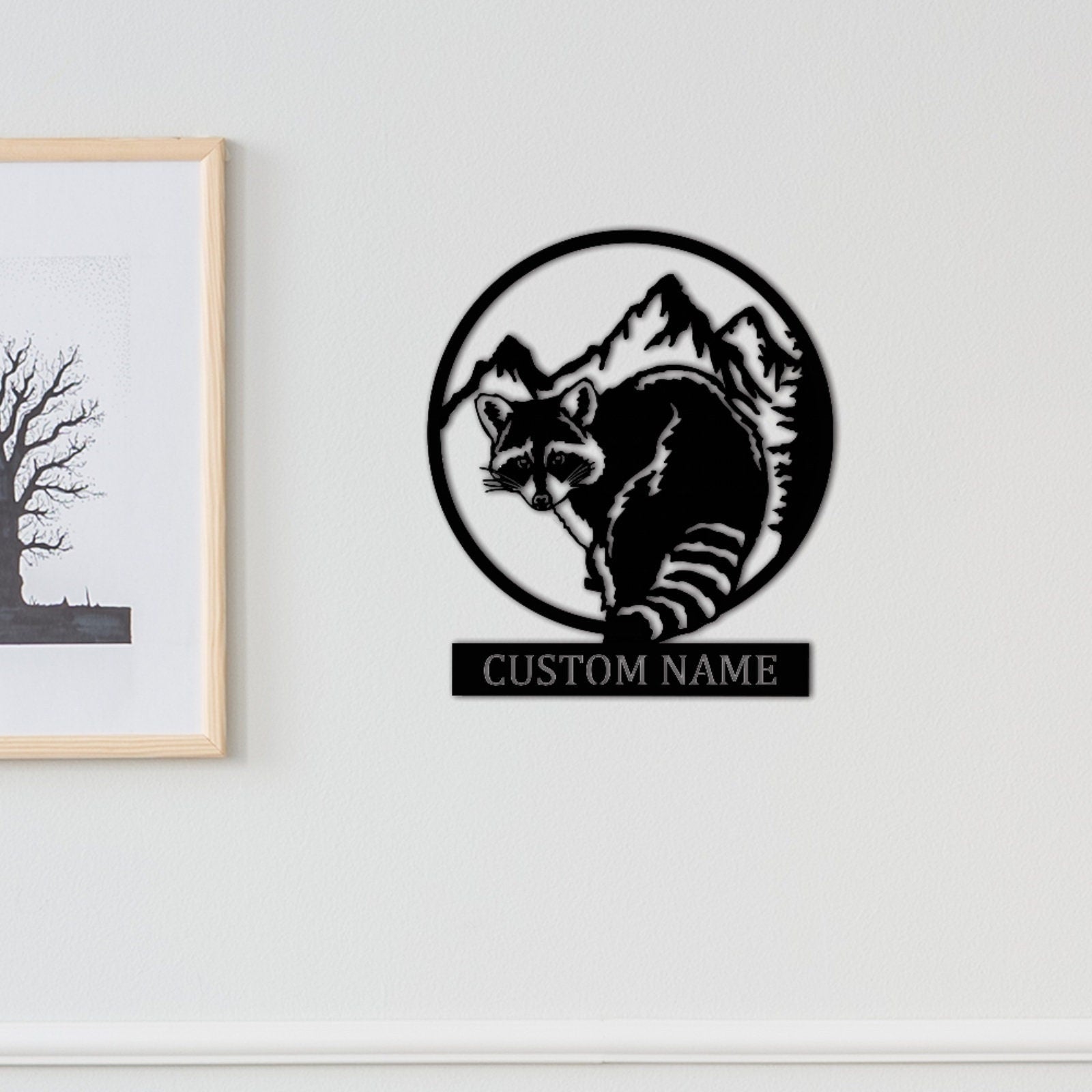 Raccoon Metal Sign,Custom Raccoon Wall Art,Personalized Raccoon Wall Decor,Indoor Decor,Cabin Decor,Patio Decor,Animal Sign,Raccoon Gift